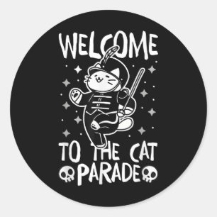 Sticker Rond Bienvenue À La Parade Des Chats