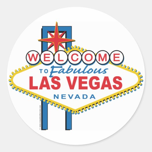 Sticker Rond Bienvenue à Las Vegas (Devant)