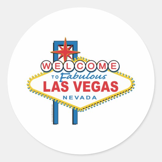 Sticker Rond Bienvenue à Las Vegas (Devant)
