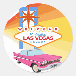 Sticker Rond Bienvenue à Las Vegas fabuleux