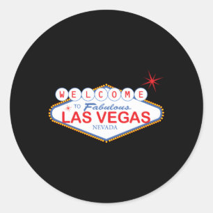 Sticker Rond Bienvenue À Las Vegas Nouveautés Signes Vacances