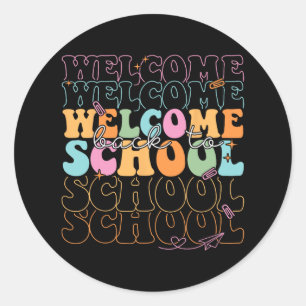 Sticker Rond Bienvenue à l'école 2025 Enseignants Élèves Premie