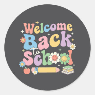 Sticker Rond Bienvenue à l'école pour le premier jour d'école E