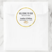 Sticker Rond bienvenue à notre modèle mariage (Sac)