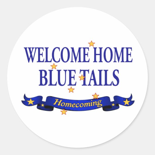 Sticker Rond Bienvenue Accueil Bleus Tails (Devant)