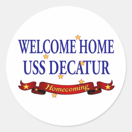 Sticker Rond Bienvenue Accueil USS Decatur (Devant)