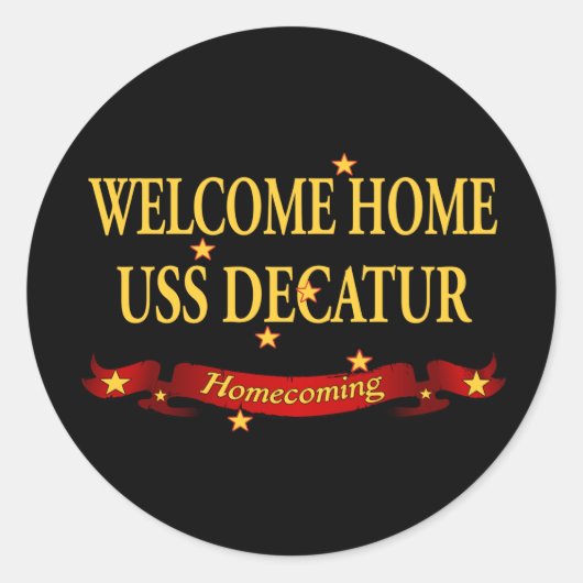 Sticker Rond Bienvenue Accueil USS Decatur (Devant)
