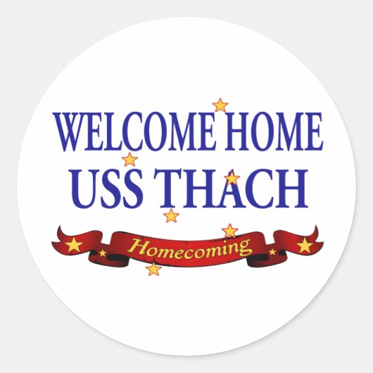 Sticker Rond Bienvenue Accueil USS Thach (Devant)
