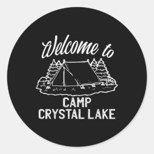 Sticker Rond Bienvenue au camp Crystal Lake