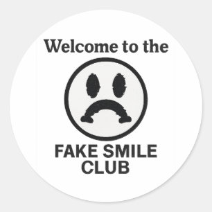 Sticker Rond Bienvenue au Fake Smile Club - Sad Clown Aesthet