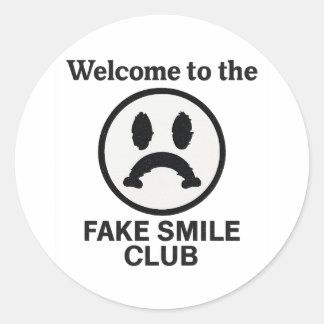 Sticker Rond Bienvenue au Fake Smile Club - Sad Clown Aesthet