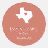Sticker Rond Bienvenue au Texas Wedding Party Custom (Devant)
