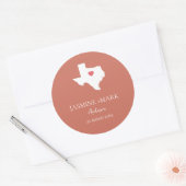 Sticker Rond Bienvenue au Texas Wedding Party Custom (Enveloppe)
