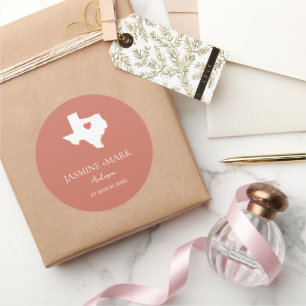 Sticker Rond Bienvenue au Texas Wedding Party Custom