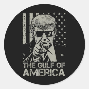 Sticker Rond Bienvenue Aux Amériques Gulf Retro Donald Trump Us