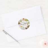 Sticker Rond Bienvenue Aux Belles Feuilles D'Automne Rose (Enveloppe)