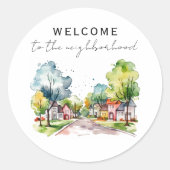 Sticker Rond Bienvenue dans le quartier (Devant)