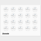 Sticker Rond Bienvenue Dans Notre Nom De Destination Mariage (Feuille)