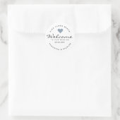 Sticker Rond Bienvenue Dans Notre Nom De Destination Mariage (Sac)