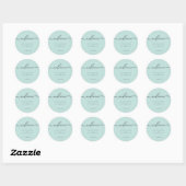 Sticker Rond Bienvenue écriture manuscrite simple propre bleu b (Feuille)