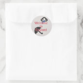 Sticker Rond Bienvenue en Angleterre ! (Sac)