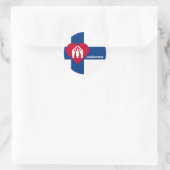 Sticker Rond Bienvenue en Finlande CC0846 Réfugiés (Sac)