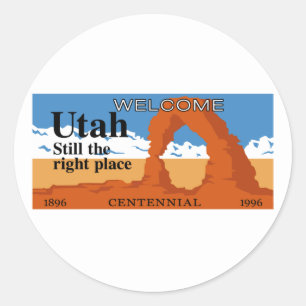Sticker Rond Bienvenue en Utah - USA