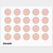 Sticker Rond Bienvenue Famille amis Mariage rose (Feuille)
