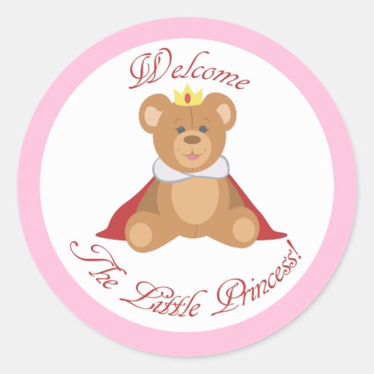 Sticker Rond Bienvenue La Petite Princesse (Devant)