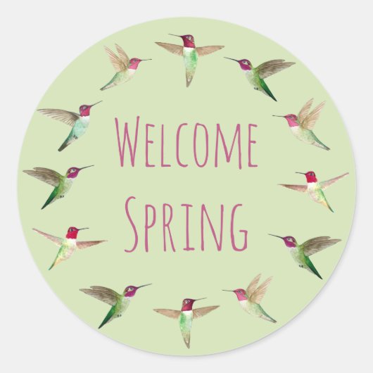 Sticker Rond Bienvenue Les colibris d'Anna (Devant)