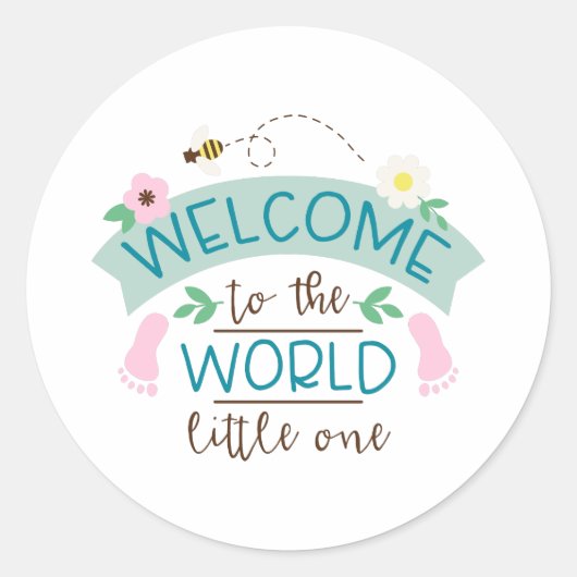 Sticker Rond Bienvenue Little One (Devant)