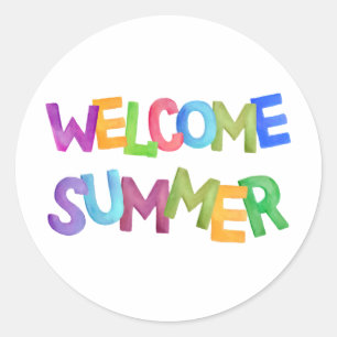 Sticker Rond bienvenue typographie colorée d'été de vacances