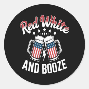 Sticker Rond Bière 4 juillet , Fête patriotique