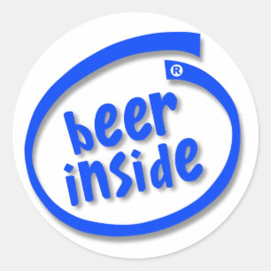 Sticker Rond Bière à l'intérieur