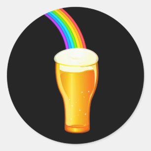 Sticker Rond Bière arc-en-ciel