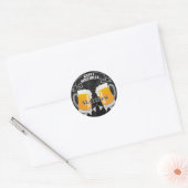 Sticker Rond Bière Chalkboard d'anniversaire personnalisée (Enveloppe)