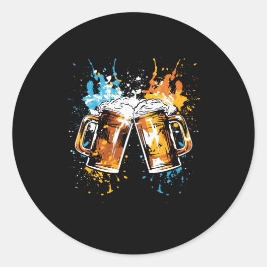 Sticker Rond Bière Cheers Alcool Boire Py Graffiti (Devant)