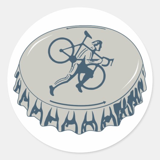 Sticker Rond Bière Cyclocross (Devant)