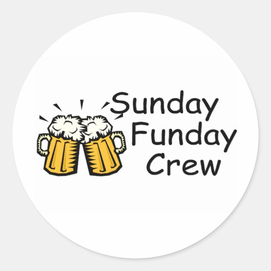 Sticker Rond Bière de l'équipage du dimanche du jour (Devant)