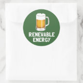 Sticker Rond Bière d'énergie renouvelable de St. Patrick (Sac)
