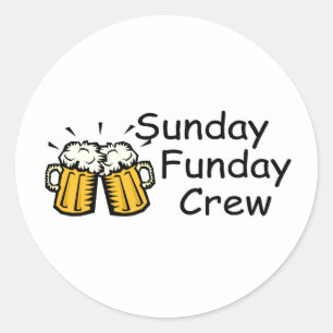 Sticker Rond Bière d'équipage de dimanche Funday