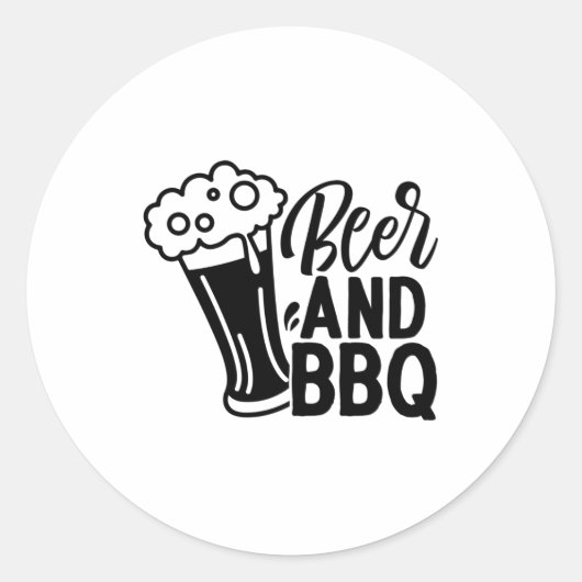 Sticker Rond Bière et barbecue (Devant)