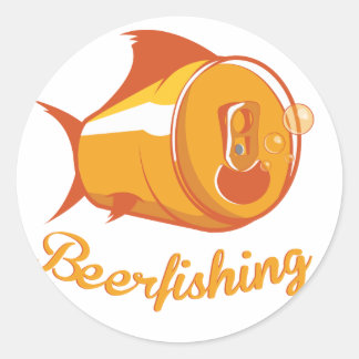 Sticker Rond Bière et pêche