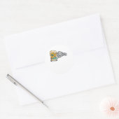 Sticker Rond Bière et plage (Enveloppe)