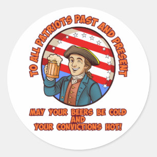 Sticker Rond Bière froide le 4 juillet