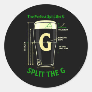 Sticker Rond bière irlandaise divise le trèfle g st patrick's d