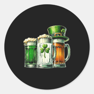 Sticker Rond Bière irlandaise Drapeau de l'Irlande Fête de la S
