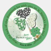 Sticker Rond Bière Shamrock de la fête de ST Patrick (Devant)