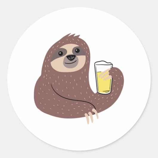 Sticker Rond Bière Sloth (Devant)