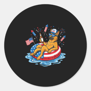 Sticker Rond Bières rétro berger allemand usa 250e anniversaire